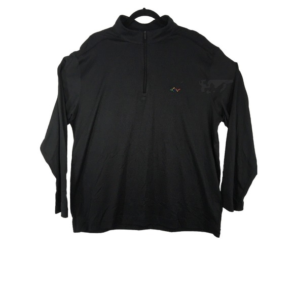 Greg Norman Mens Black Mock Neck Long Sleeve 1/4 Zip Golf Pullover Size XL - Picture 2 of 8